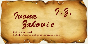 Ivona Zaković vizit kartica